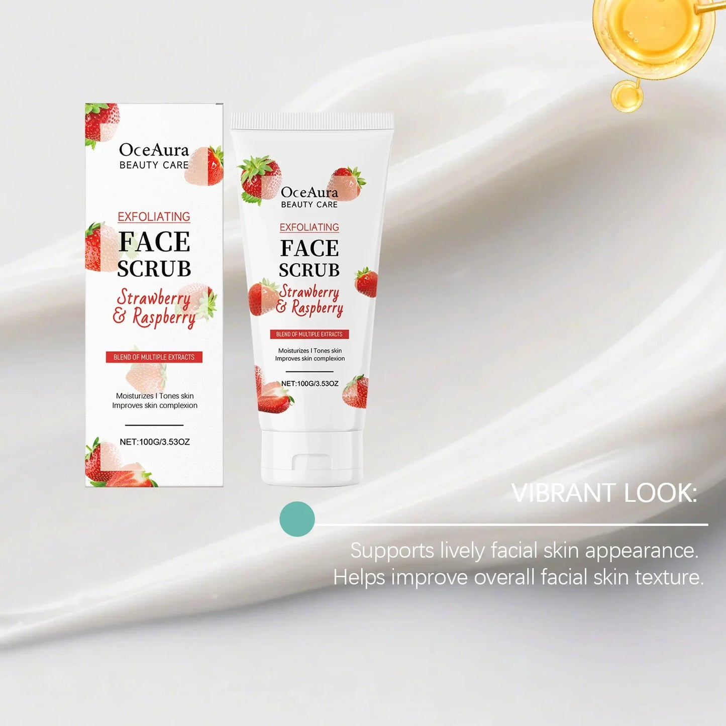 OCEAURA Facial Scrub Exfoliating Brightening Cream 100g