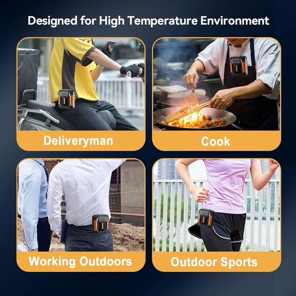 Portable Waist Fan Hanging Neck Fan Rechargeable Air Circulation Fan for Outdoor Sport Mini Bladeless Waist Fan with Power Bank Peaceful Pleasures Health and Wellness