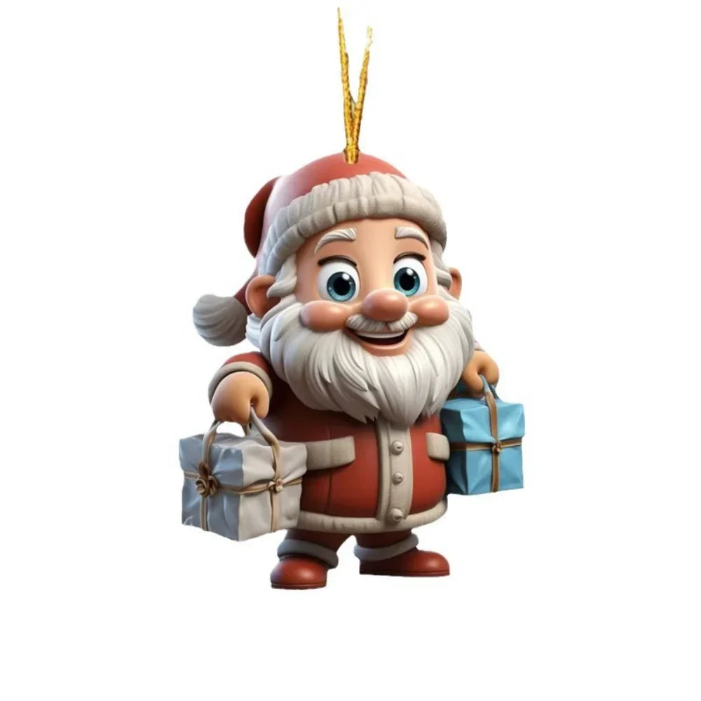 2D Santa Claus Acrylic Christmas Tree Hanging Ornament | 8cm