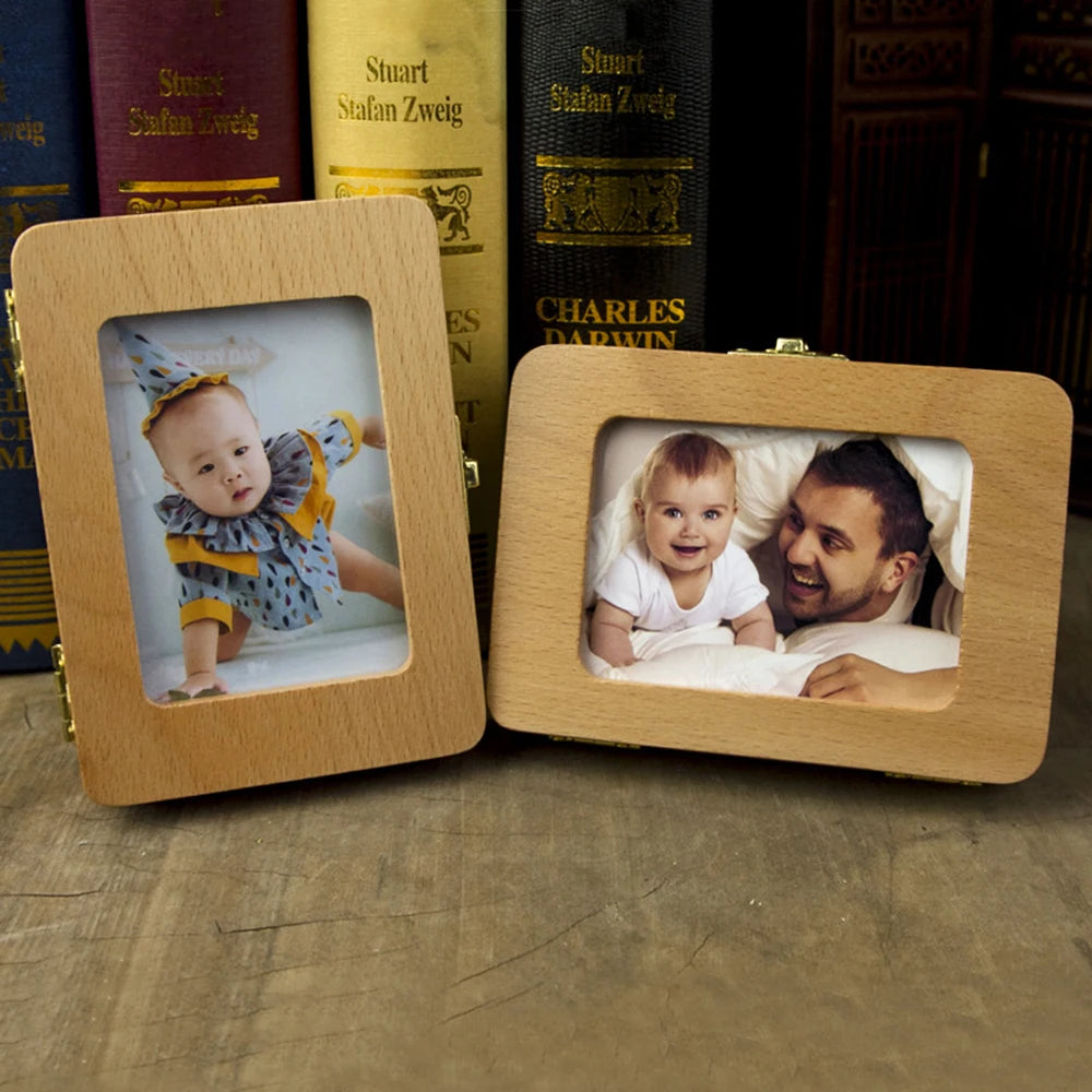 Wooden Baby Tooth Keepsake Box with Photo Frame & Accessories