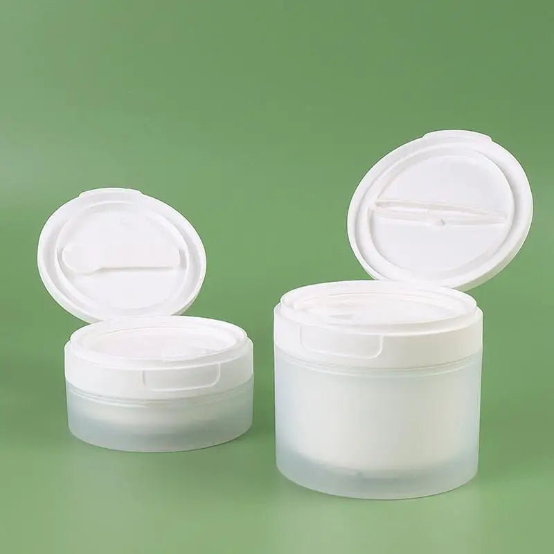 Refillable Cosmetic Jar with Flip Lid, Spoon or Tweezers | 50/120g