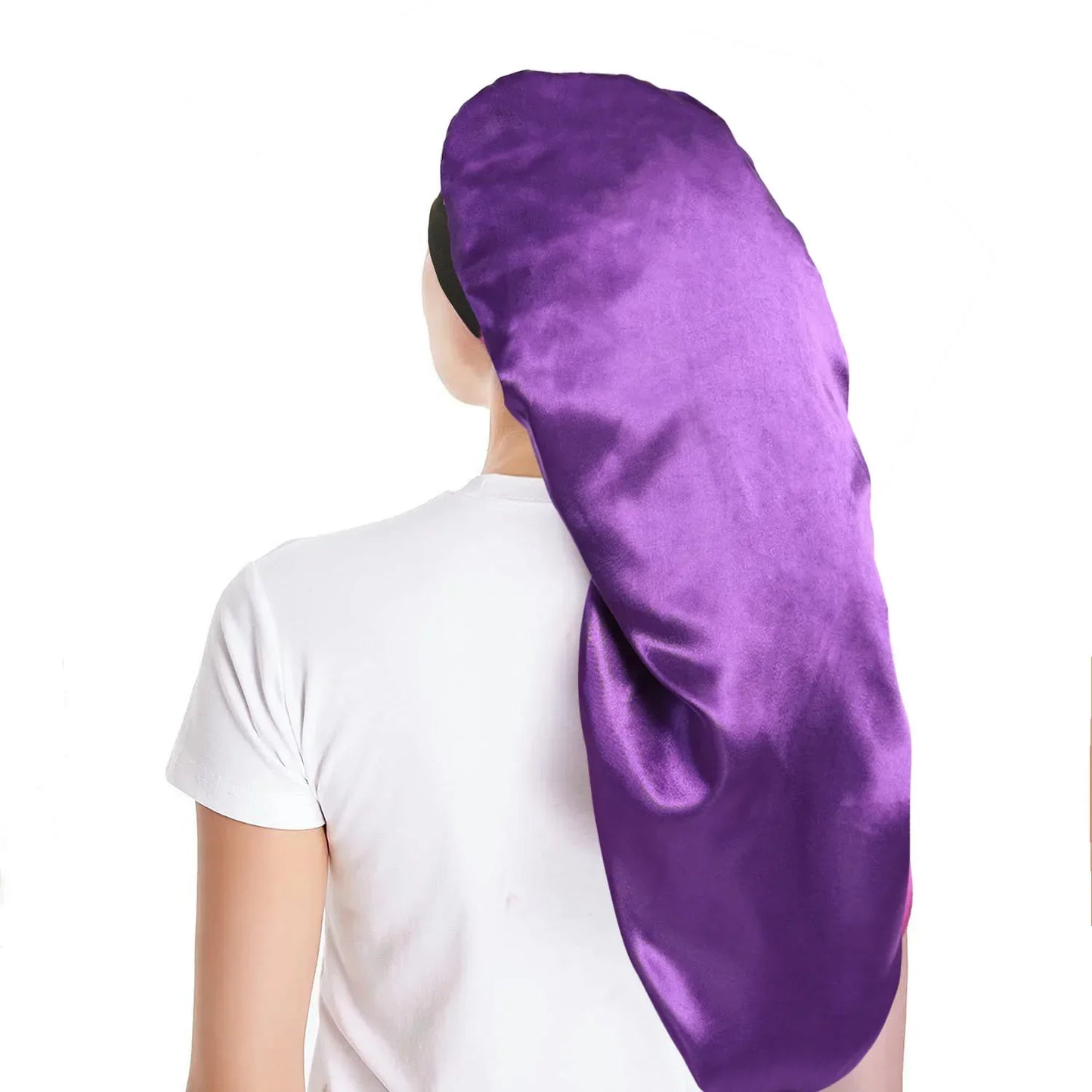 Large Satin Sleep Bonnet | Silky Night Cap with Adjustable Button