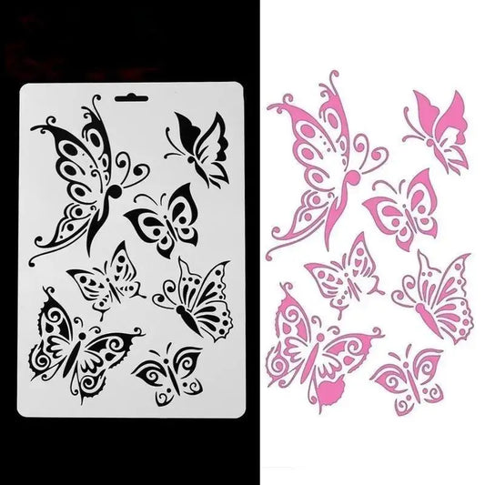 Mural Butterfly Embossed Template DIY Handmade Scrapbook Photo Album Peaceful Pleasures Health and Wellness