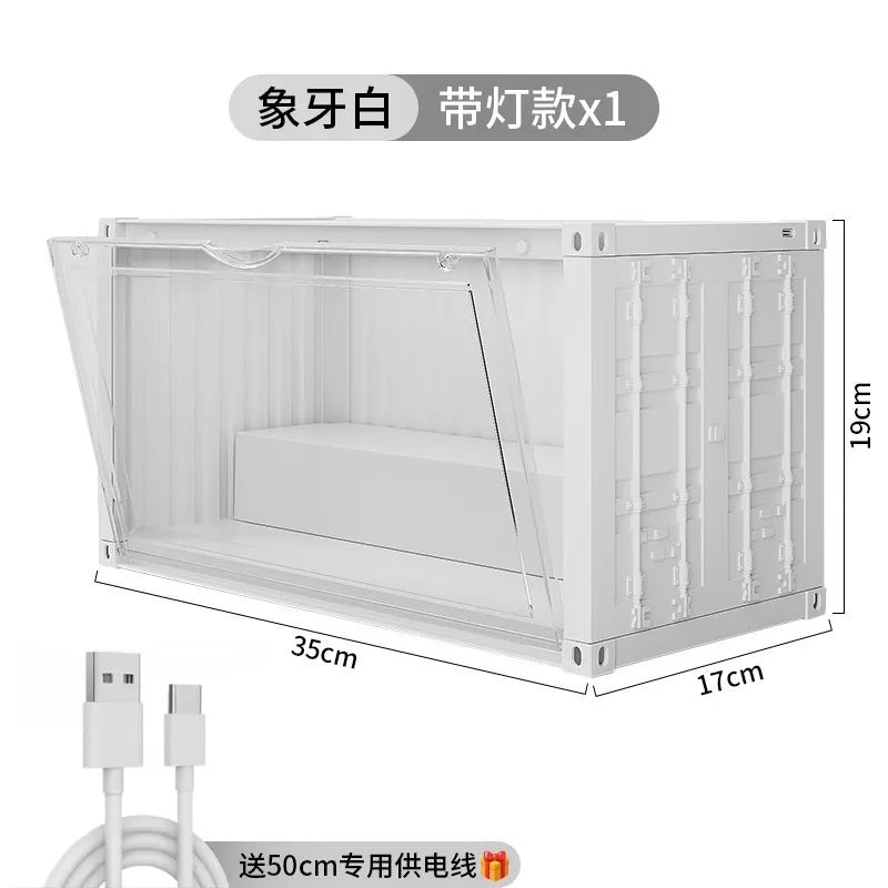 Sound-Activated LED Doll Display Box 35x17x19cm | Storage Case