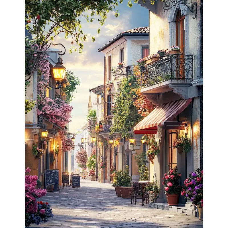 GATYZTORY Frame Painting By Numbers Kits Town Landscape Modern Drawing Coloring By Numbers Acrylic Paint For Home Decor Peaceful Pleasures Health and Wellness 11-1 40x60cm Unframed