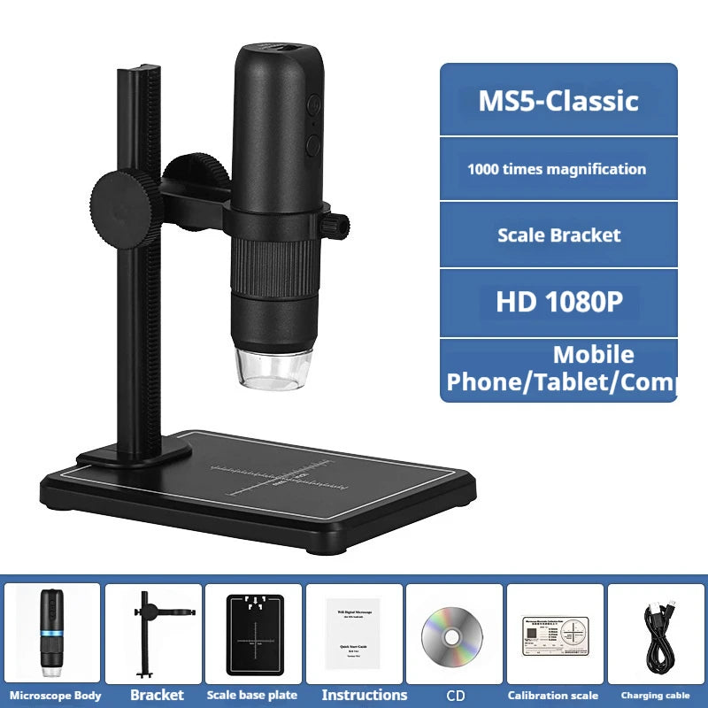 Electron Microscope High-Definition Portable Wifi Digital Microscope for Repairing Skin and Scalp Peaceful Pleasures Health and Wellness