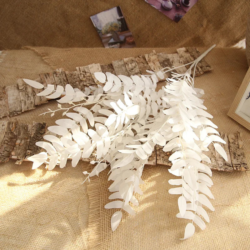 Silk Artificial Willow Bouquet | Fake Green Leaves for Home & Wedding