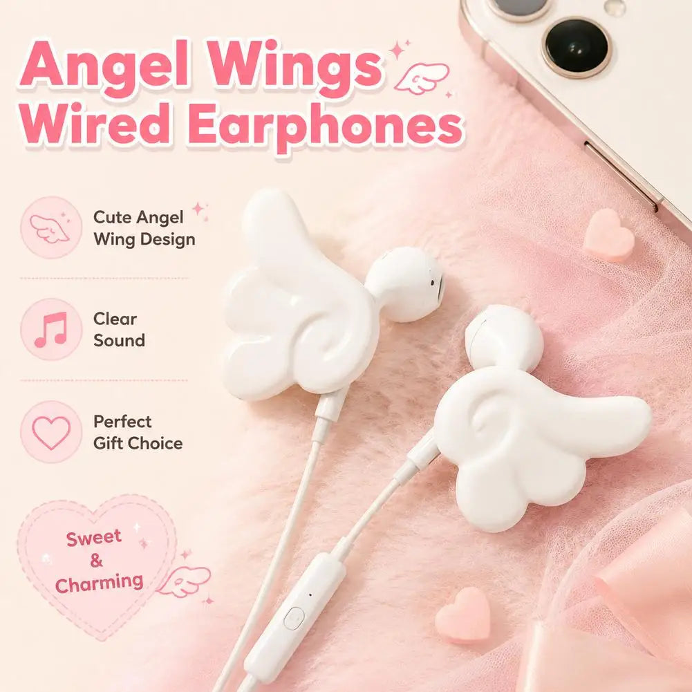 Kawaii 3D Angel Wing Earphone Charms | DIY Headphone Decor