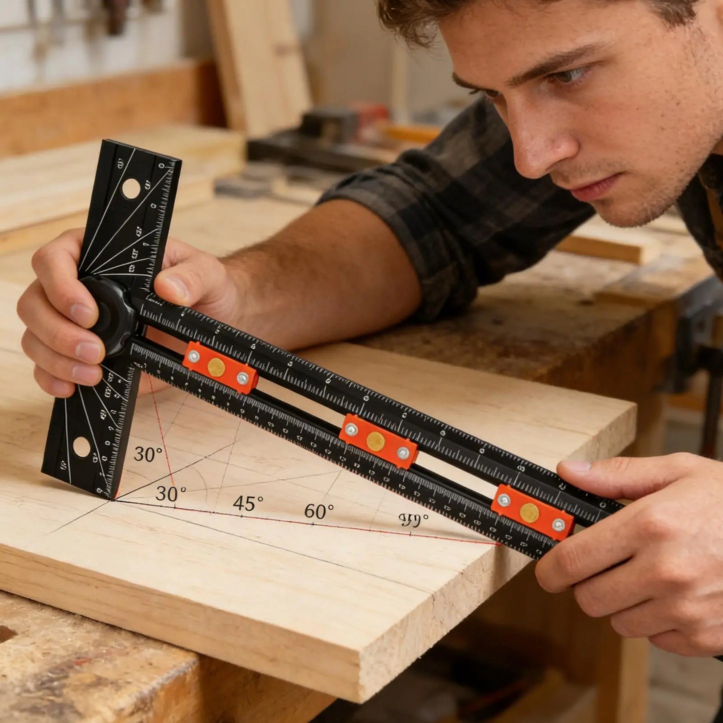 T-Shape Cabinet Hardware Jig | Aluminum Drill Positioning Template Drilling Positioning Jig Peaceful Pleasures Health and Wellness
