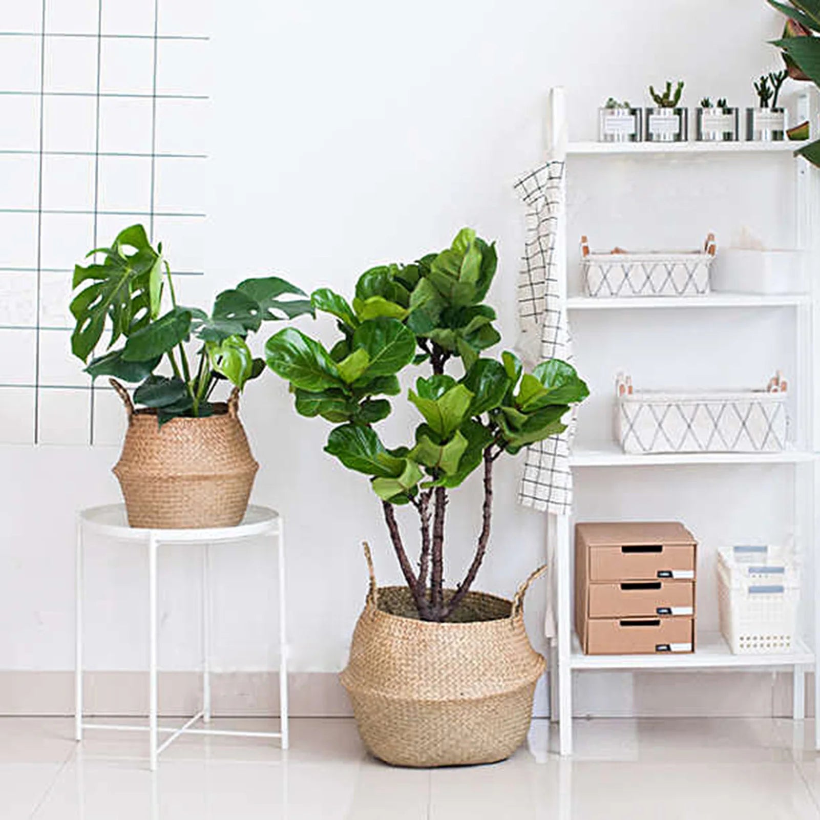 Seagrass Wickerwork Basket Portable Dirty Laundry Hamper Storage Basket Garden Plant Basket Home Decor Peaceful Pleasures Health and Wellness