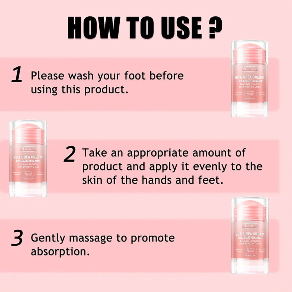 SUYARUN 60% Urea Foot Cream & Peach Balm Stick Combo