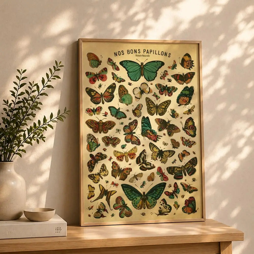 Butterfly HD Self-Adhesive Waterproof Wall Art Poster | Modern Wall Art Poster Peaceful Pleasures Health and Wellness White10 15X20cmNoframe