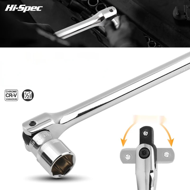 1/2" Drive Breaker Bar Rotating Flex Head Extension Professional CRV Steel Heavy Duty Wrench for Extra Torque Auto Repair Peaceful Pleasures Health and Wellness