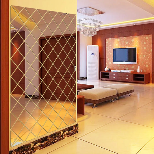 3D Mirror Diamond Wall Sticker – Large DIY Home Decor 3D Mirror Wall Sticker Peaceful Pleasures Health and Wellness