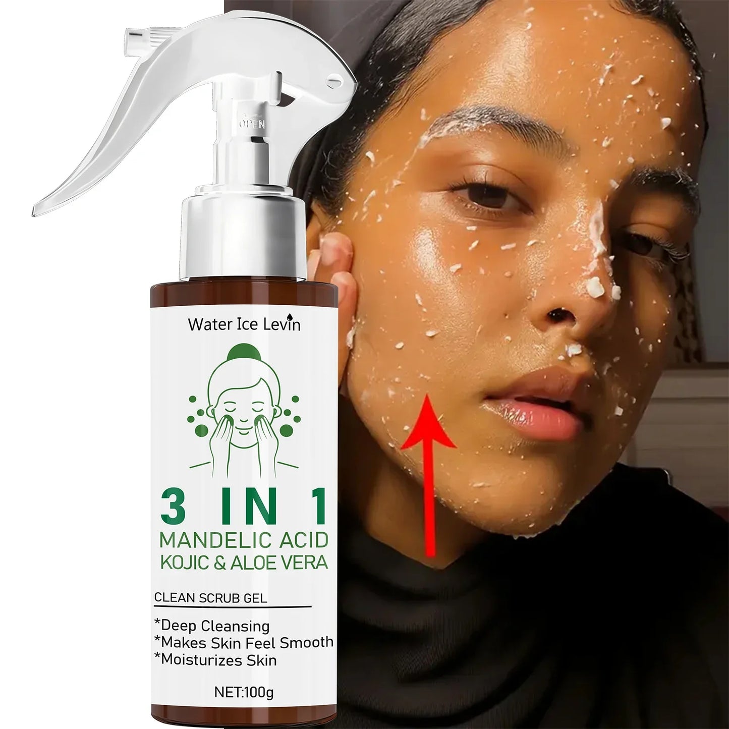 3-in-1 Mandelic Acid & Kojic Scrub Gel with Aloe Vera 100g
