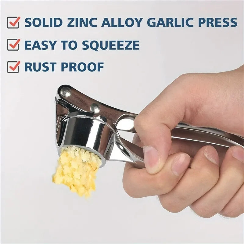Stainless Steel Garlic Press & Ginger Crusher | Labor-Saving