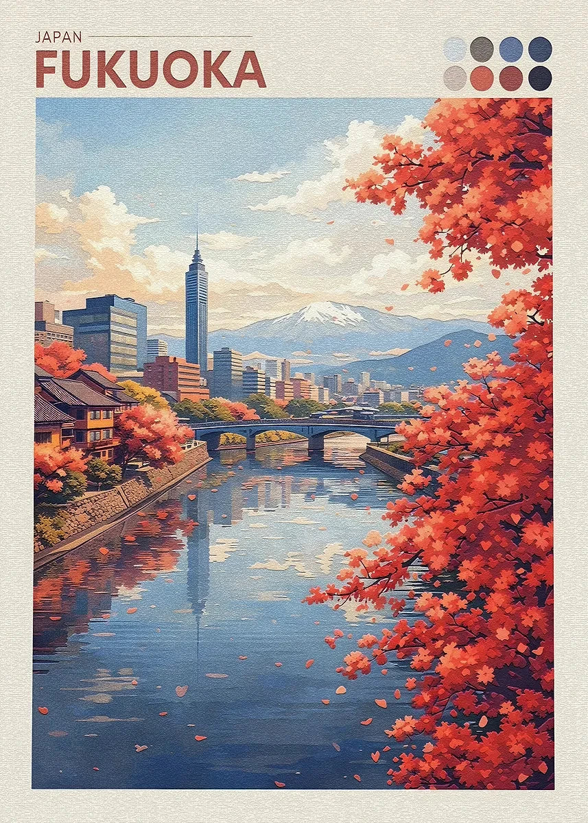 Japan Autumn Cityscape Posters Yokohama Shizuoka Hakodate Modern Prints Canvas Painting Wall Art Picture Home Living Room Decor Peaceful Pleasures Health and Wellness 18 20x30cm