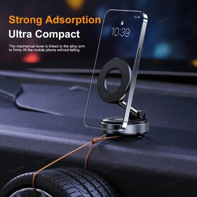 Magnetic Car Phone Holder 360° Rotation & Vacuum Suction Cup