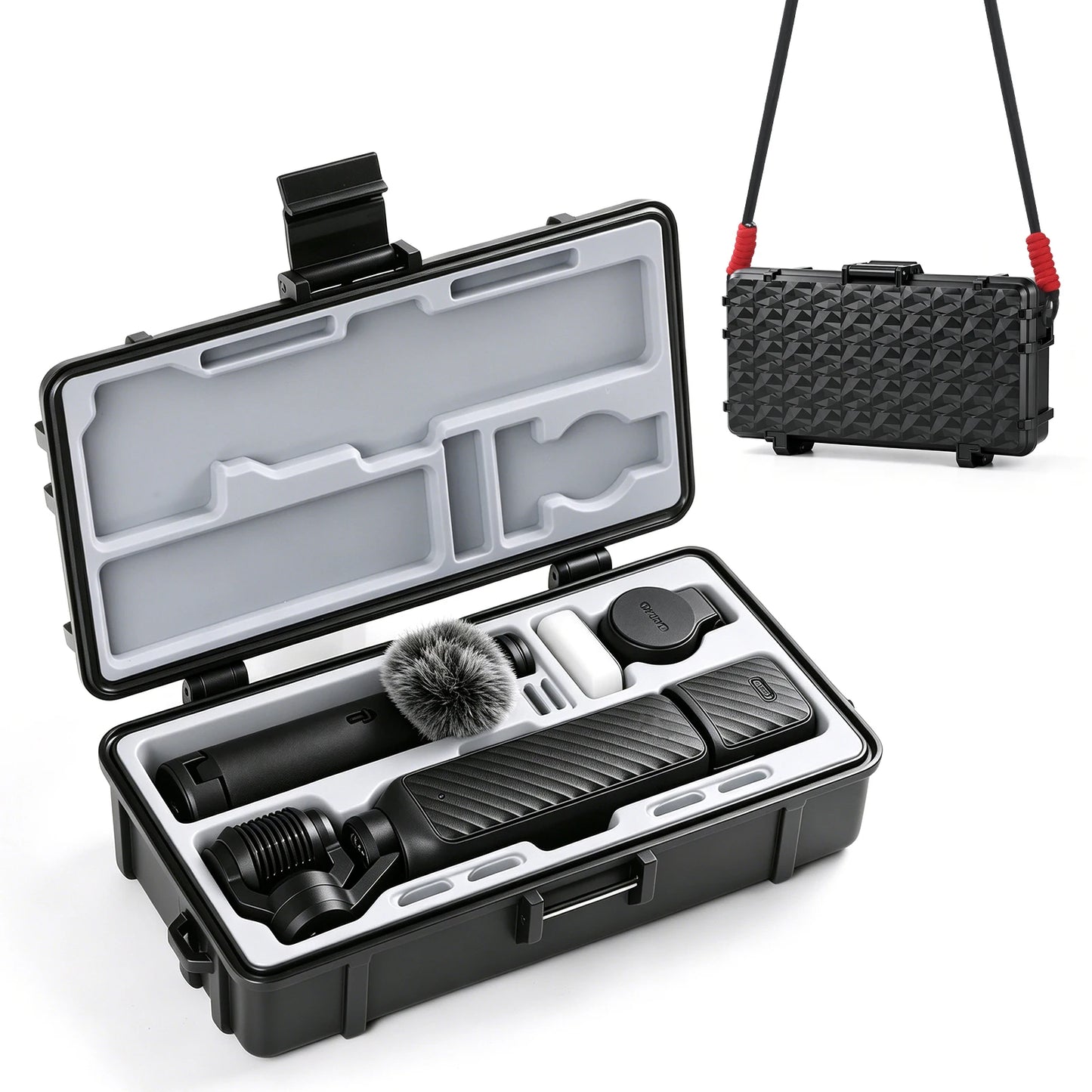 For DJI Pocket 4 Hard Case IP67 Waterproof Shockproof Travel Storage Box With Silicone Liner Carabiner Lanyard Peaceful Pleasures Health and Wellness B-All-in-One Kit