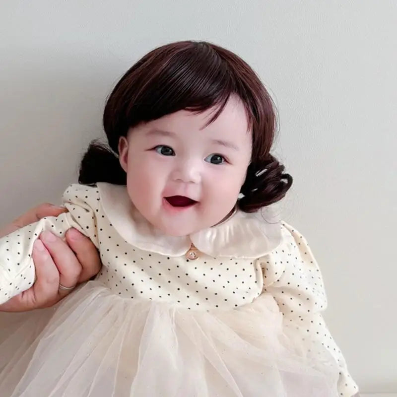Baby Curly Bun Hat – Soft Cosplay Photo Prop for Boys & Girls