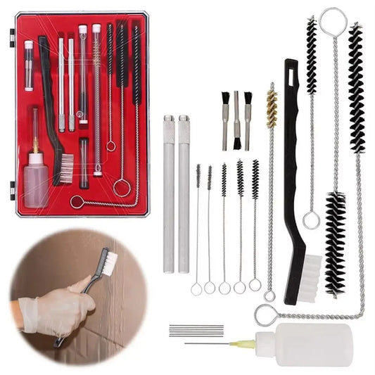 Airbrush Spray Nozzle Cleaning Brush Kit | 17/23Pc + Storage Case Airbrush Cleaning Kit Oasis Select