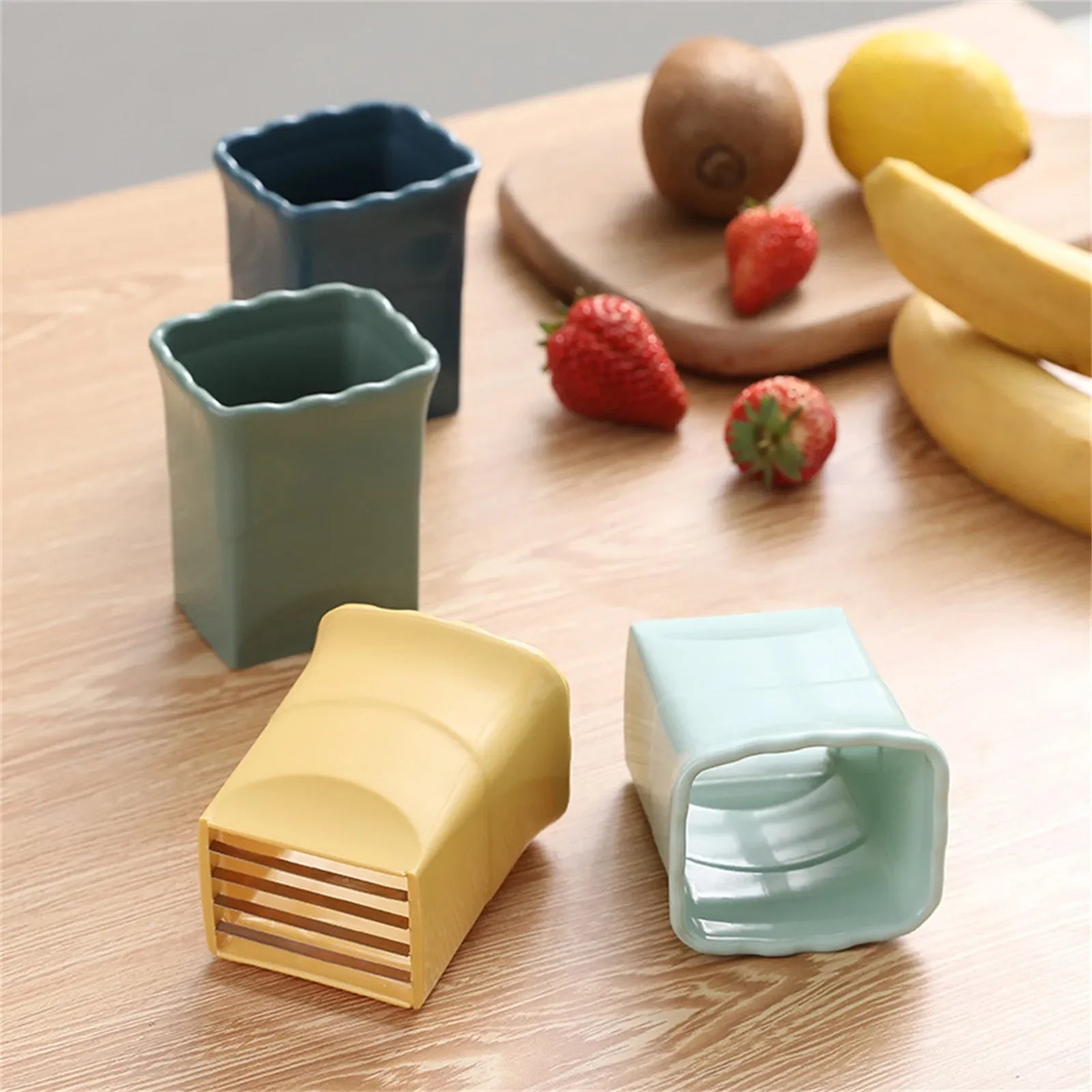 Cup Slicers Fruit Slicers Egg Slicers Stainless Steel Strawberry Slicers Banana Cutter Fruit And Vegetables Cutter Kitchen Peaceful Pleasures Health and Wellness