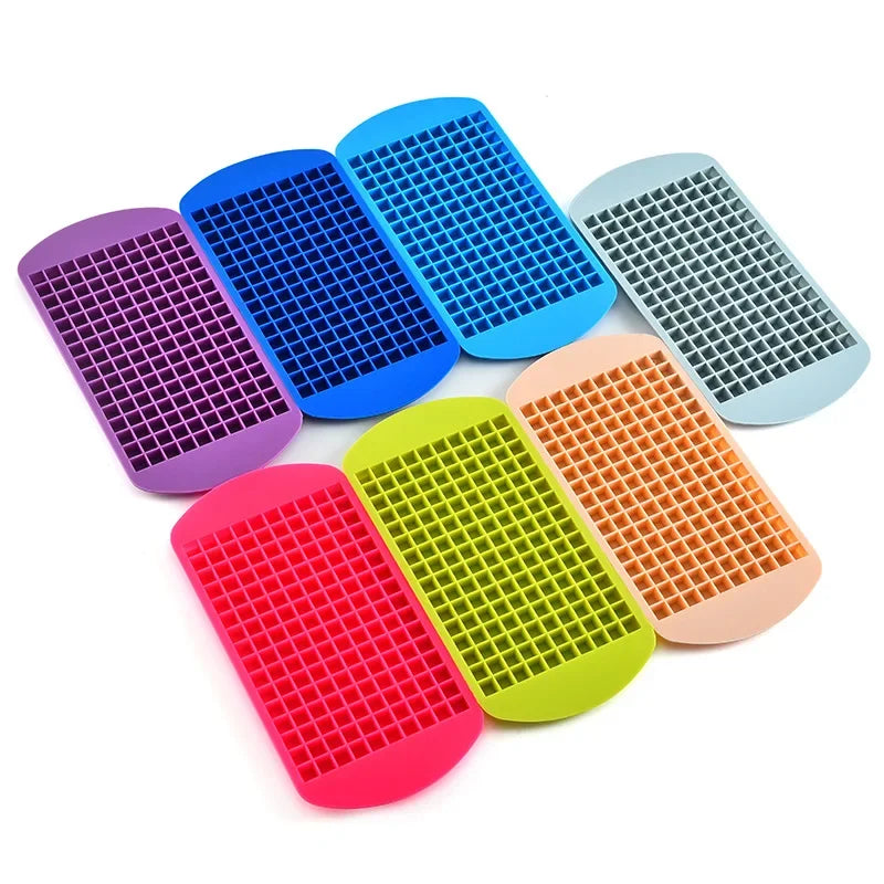 160-Grid Mini Silicone Ice Cube Tray – Foldable Small Square Mold