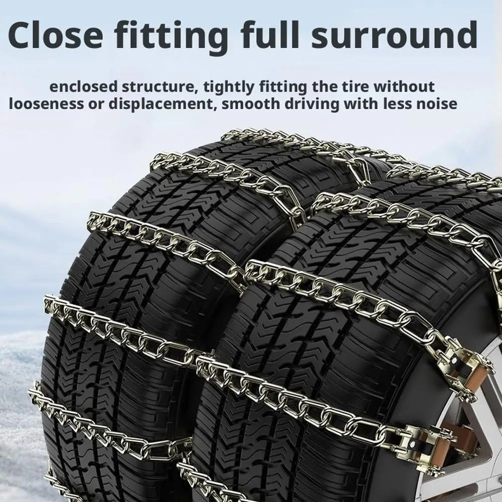 Manganese Steel Snow Chains for Car SUV Truck – Easy Install