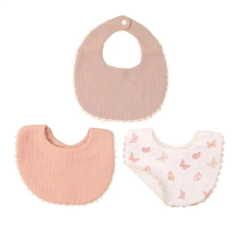 Baby Burp Cloths & Drool Bibs Set of 3 – Soft Cotton Newborn