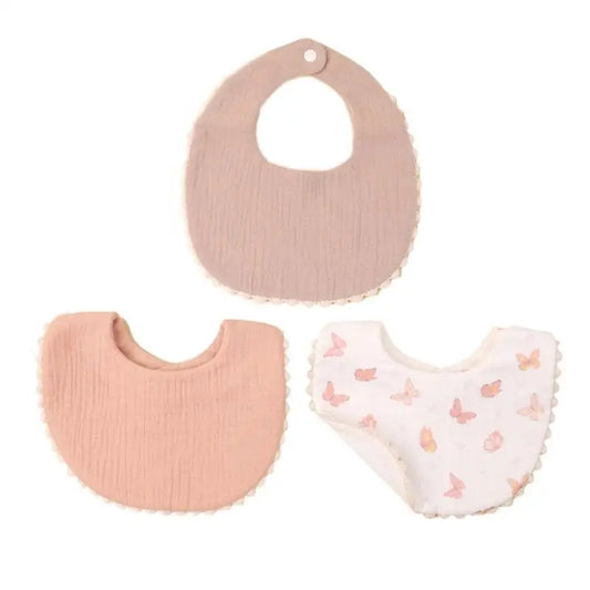 Baby Burp Cloths & Drool Bibs Set of 3 – Soft Cotton Newborn Baby Bibs & Burp Cloths Peaceful Pleasures Health and Wellness