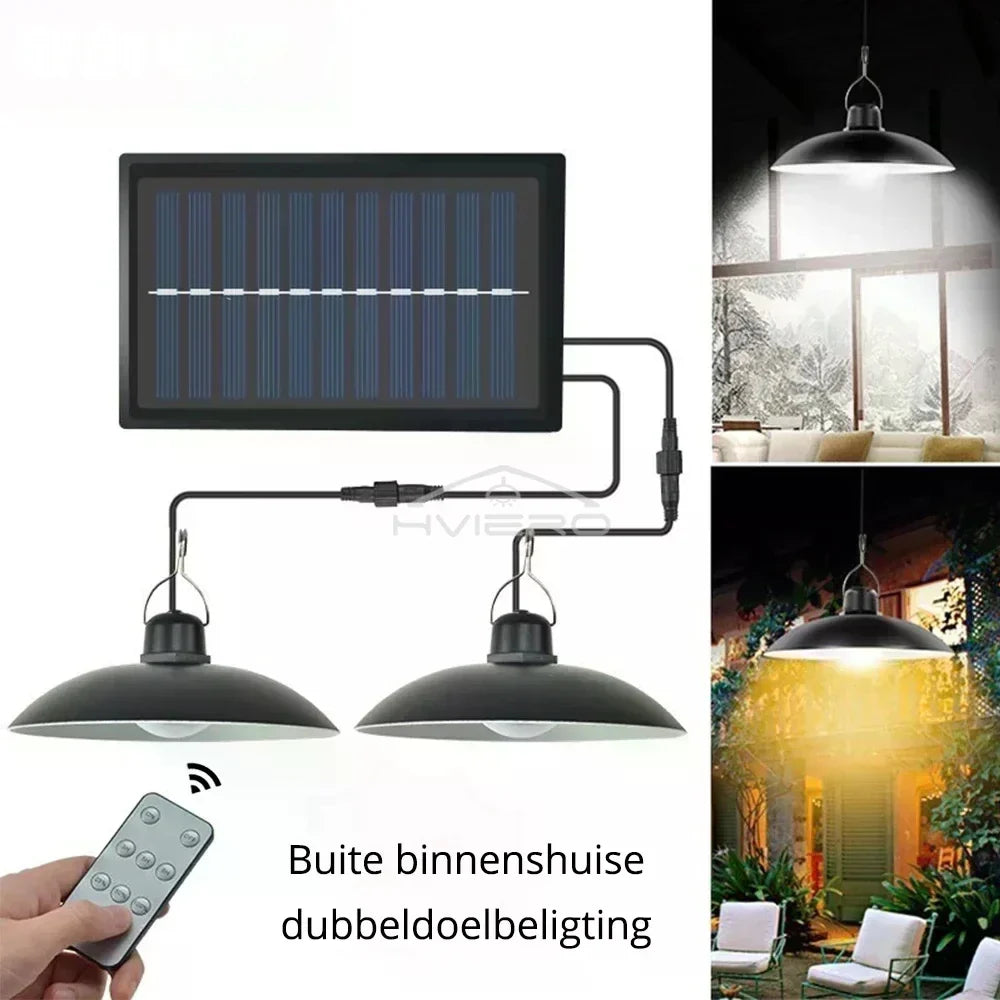 Solar Outdoor Chandelier LED Retro Pendant Light | Remote Control