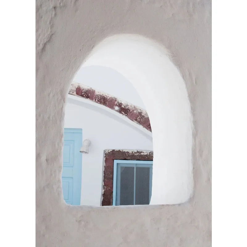 Santorini Greece Canvas Wall Art | Aesthetic Travel Poster