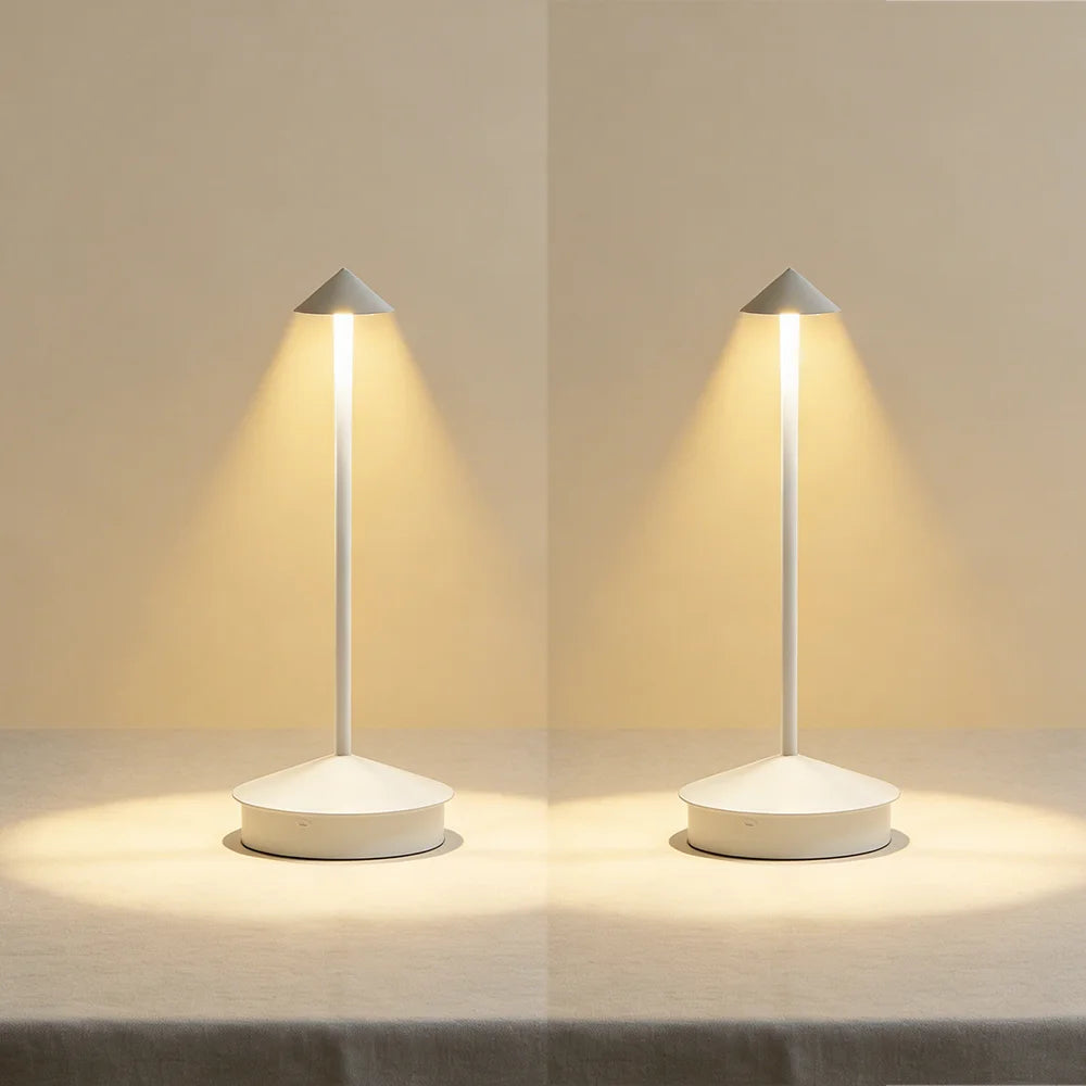 2PCS Rechargeable Table LED Lamp Touch Sensor Night Desk Lamp for Restaurant Bar Bedroom 3 Color Temperatures Stepless Dimming Peaceful Pleasures Health and Wellness White 2pcs