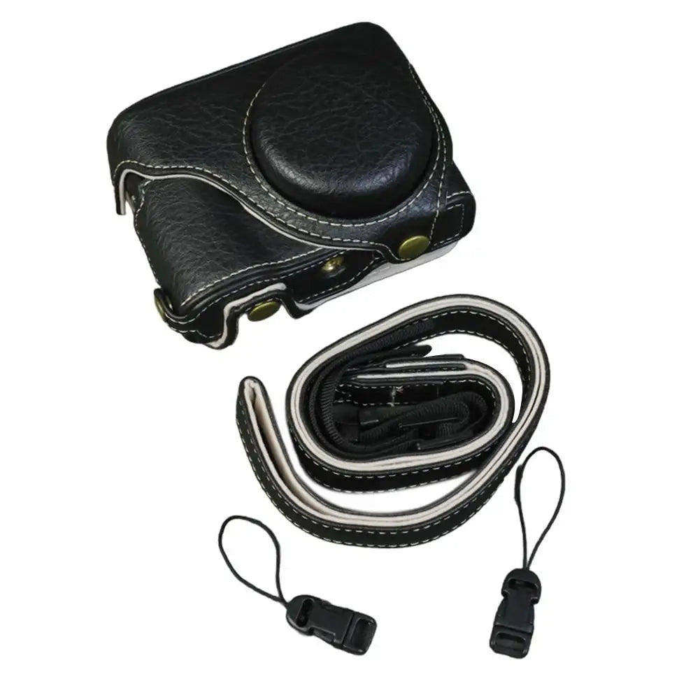 for Lumix Tz99/Zs99 PU Leather Protective Case TraveL Camera Bag Camera Foreskin Cover Protective Cover Base Perforated Shell Peaceful Pleasures Health and Wellness A