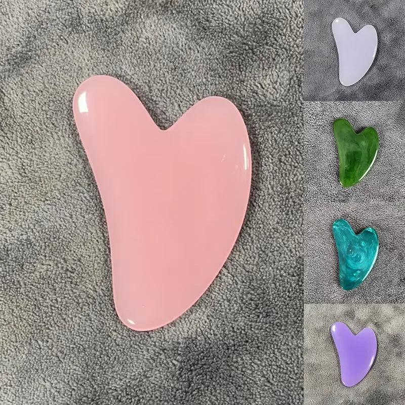 Heart-Shape Gua Sha Face Massager – Rose Quartz Scraping Board
