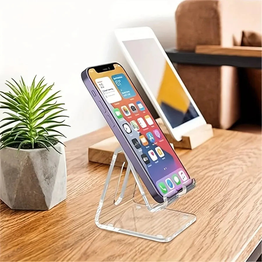 Acrylic Cell Phone Stand, Transparent Phone Stand for Desk, Suitable for iPhone 14 13 Pro Max, All Smartphone 4-8in Peaceful Pleasures Health and Wellness