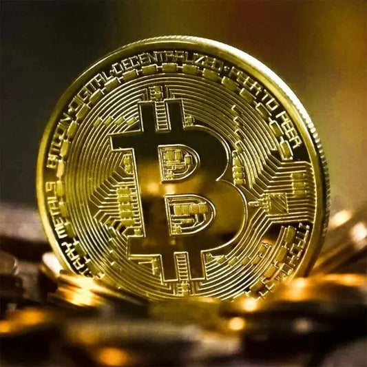 Gold Plated Bitcoin Commemorative Coin | Crypto Collector Gift Commemorative Coin Oasis Select