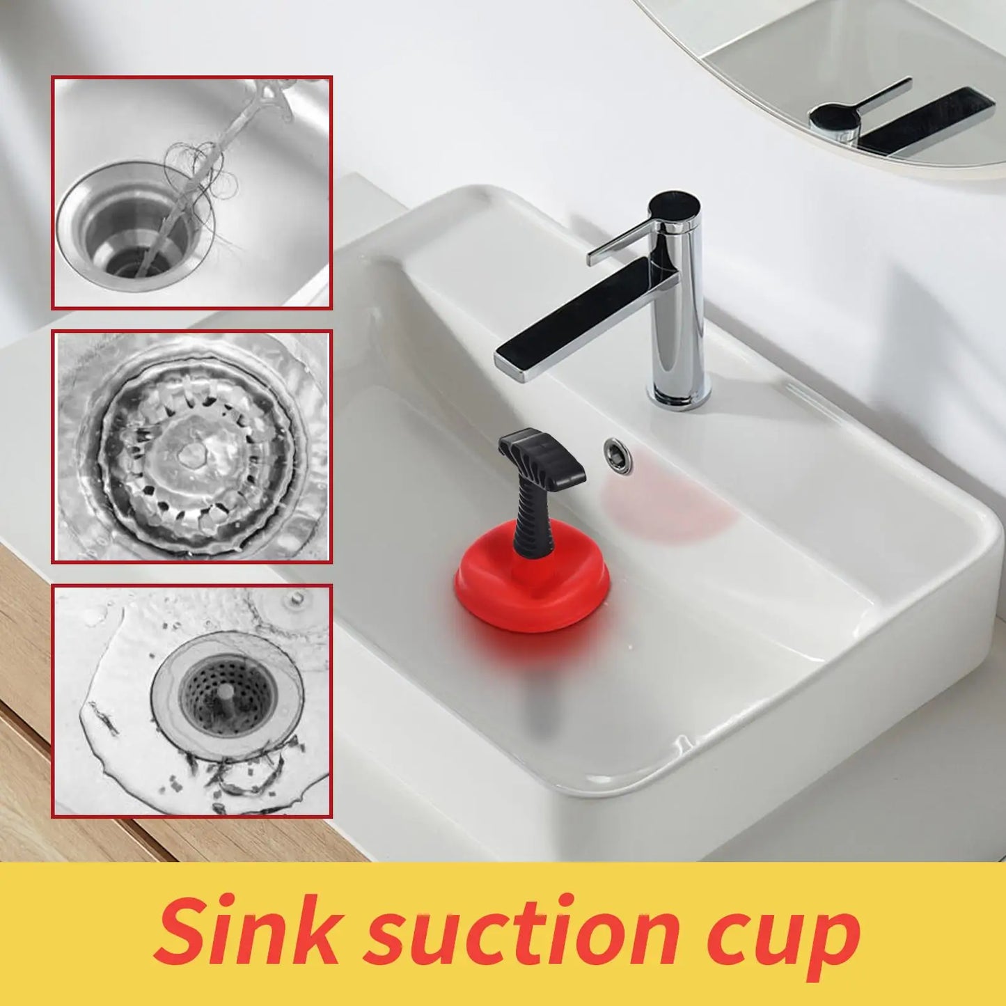 Powerful Drain Plunger for Clogged Toilet Sink & Shower, Unblock Drain Pipe with Splash Guard, Heavy-Duty Unblocker Tool Peaceful Pleasures Health and Wellness