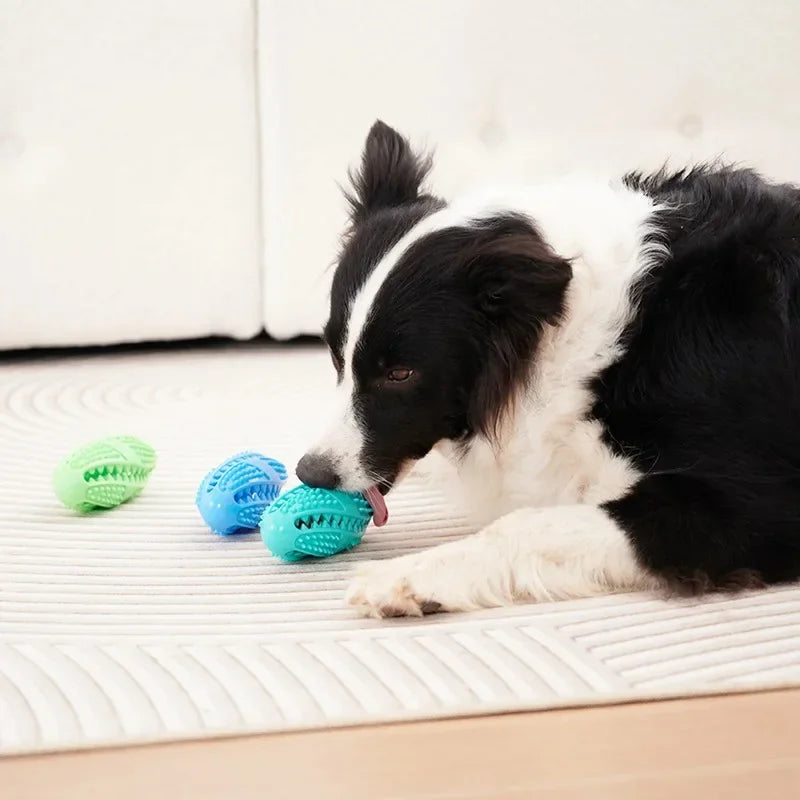 Interactive Rubber Dog Ball – Chew Toy & Food Dispenser