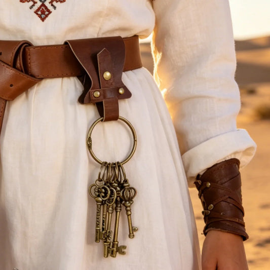Retro Metal Keychains Circular Rings Cosplay Belts Medieval Clothing Peaceful Pleasures Health and Wellness
