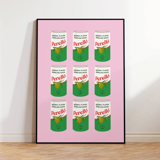 Pink Spanish Drinks Perello Canvas Wall Art Print | Home Decor Canvas Wall Art Peaceful Pleasures Health and Wellness G4785 21x30cm Wood Framed