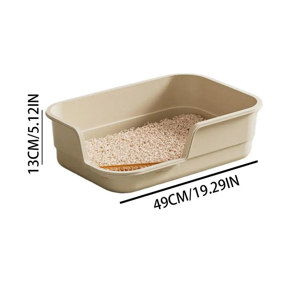 Semi-Enclosed Cat Litter Box with Scoop | Odor Control & Easy Clean
