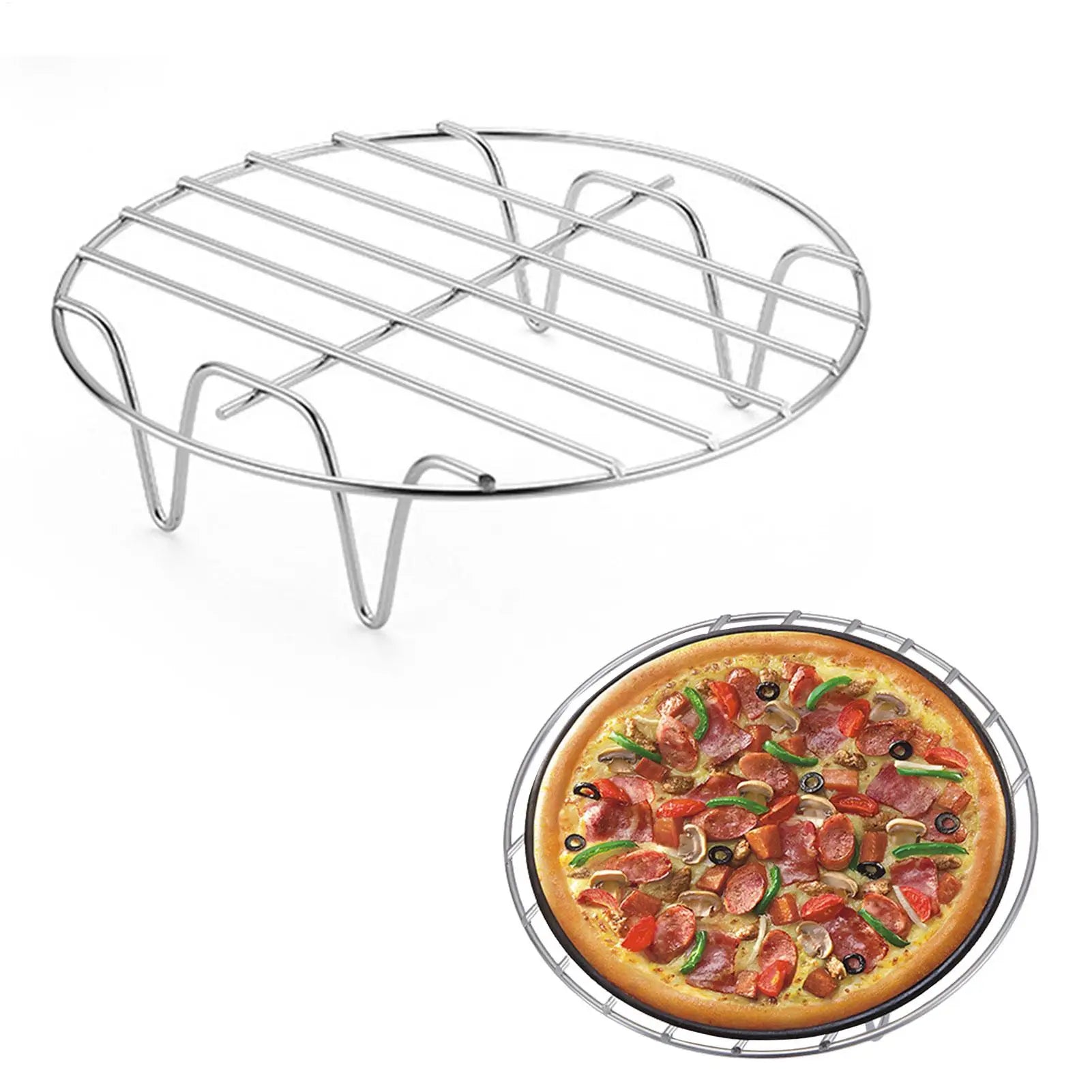 Stainless Steel Round Cooking Rack 6/7/8 Inches Oven & Air Fryer Rack For Even Cooking, Dishwasher Safe For Pizza, Chicken Peaceful Pleasures Health and Wellness