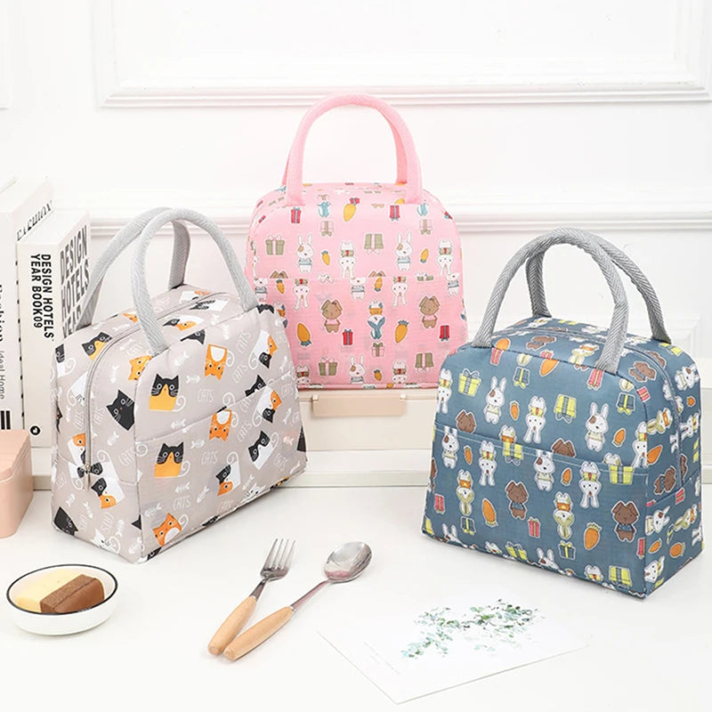 1PC Portable Lunch Bags Thermal Insulation Lunch Box Storage Bag Children's School Lunch Box Bag Picnic Storage Large Capacity Peaceful Pleasures Health and Wellness