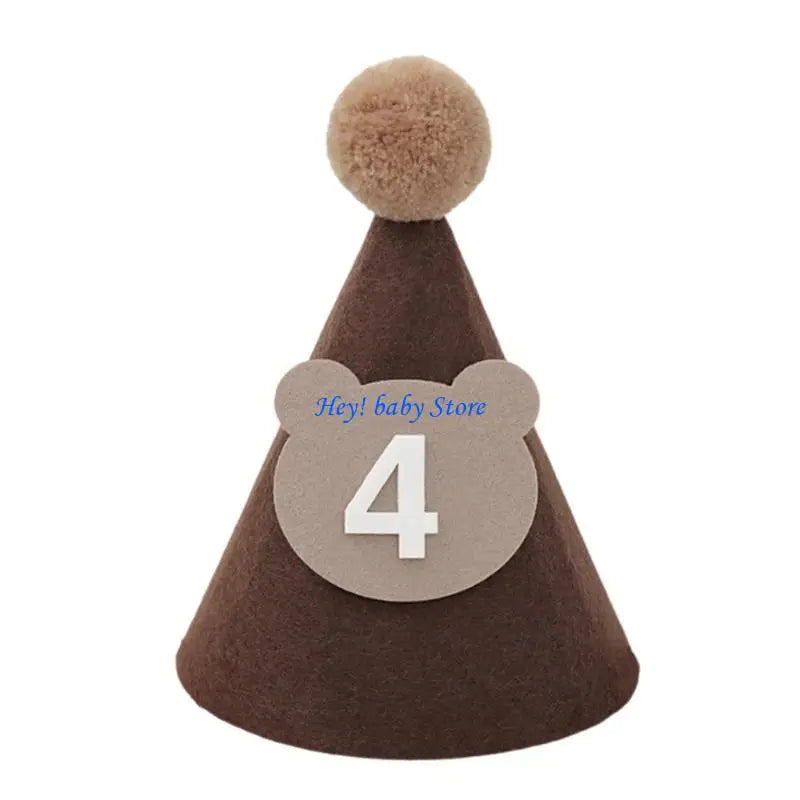 Baby Bear Birthday Hat | Soft Plush Beanie for Party & Photos