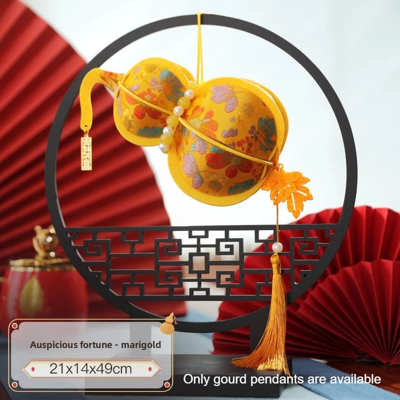 1pc Handmade DIY Decorative Gourd Door Pendant Living Room Atmosphere Arrangement Supplies Peaceful Pleasures Health and Wellness Calendula