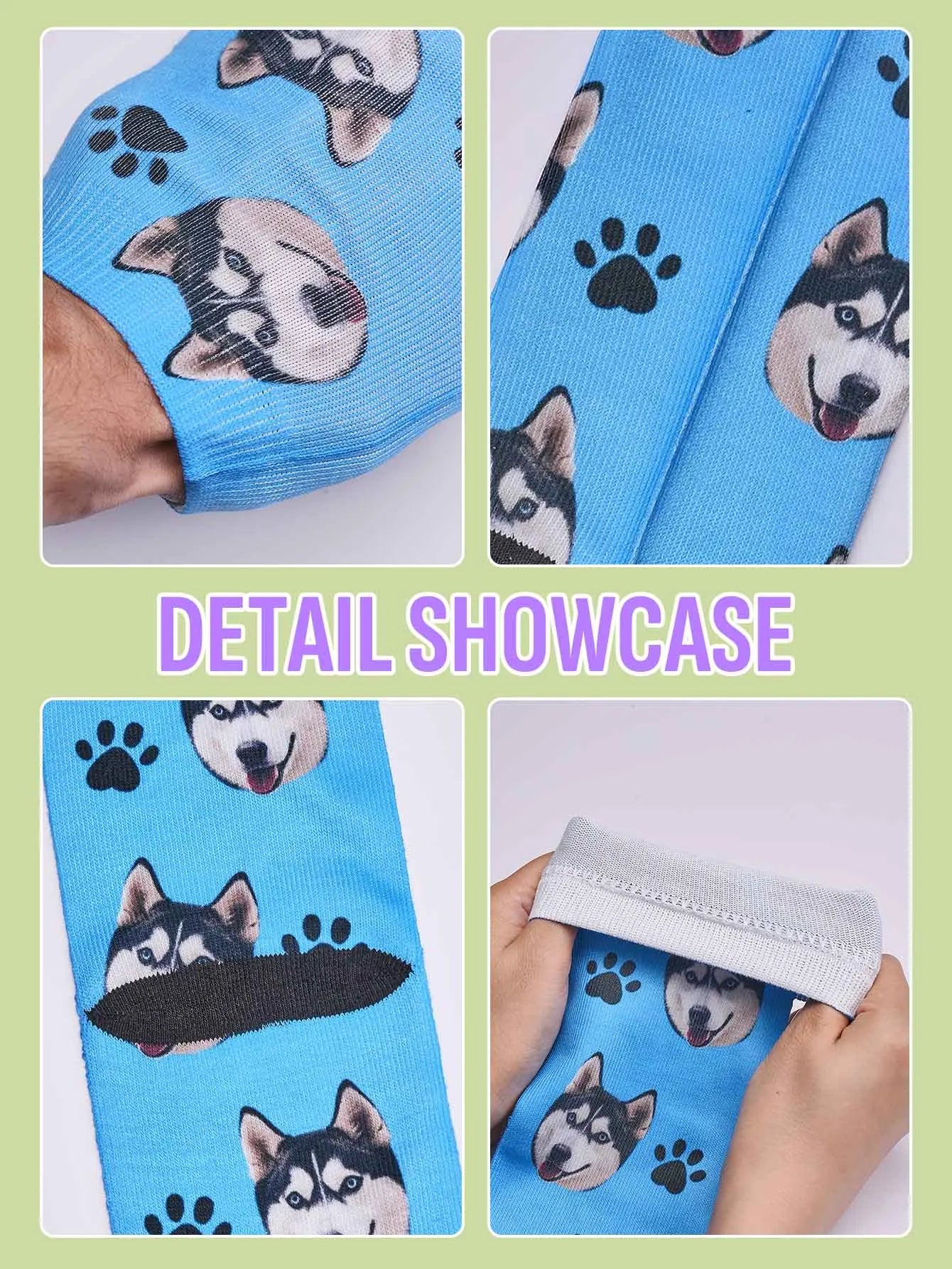 Custom Photo Socks Personalized Picture Socks Family Photo Printed Socks Two Sizes Available Meaningful Gift Peaceful Pleasures Health and Wellness