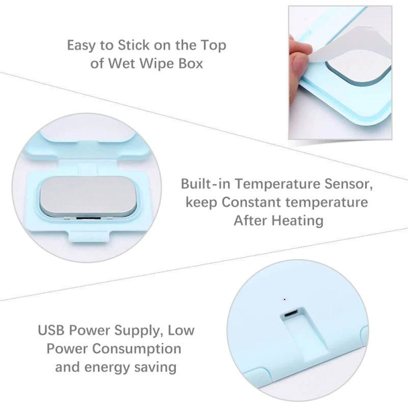 Portable USB Baby Wipe Warmer | Travel-Ready Heater