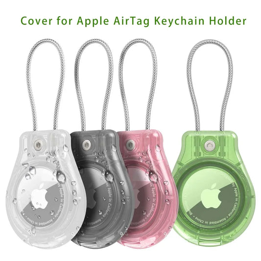 Waterproof Cover for Apple AirTag Keychain Holder with Wire Cable Anti-Lost Tracker Accessories for Luggage Backpack Airtag Case Peaceful Pleasures Health and Wellness 4 pcs