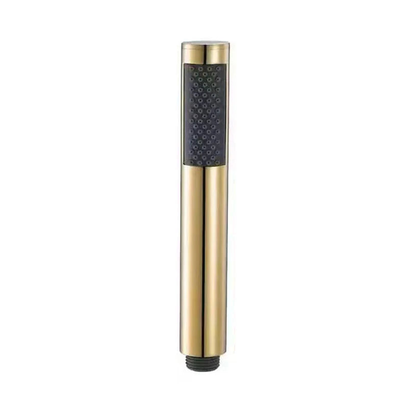 Stainless Steel Cylindrical Handheld Booster Shower Head Hotel Home Bathroom Universal Shower Head Set Peaceful Pleasures Health and Wellness A5